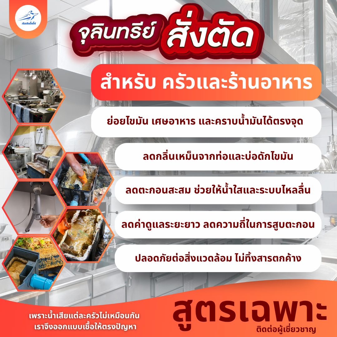 จุลินทรีย์บำบัดน้ำเสีย <br> สูตรพิเศษ ร้านอาหาร ห้องครัว โรงอาหาร <br> <br> <br> <br> <br>